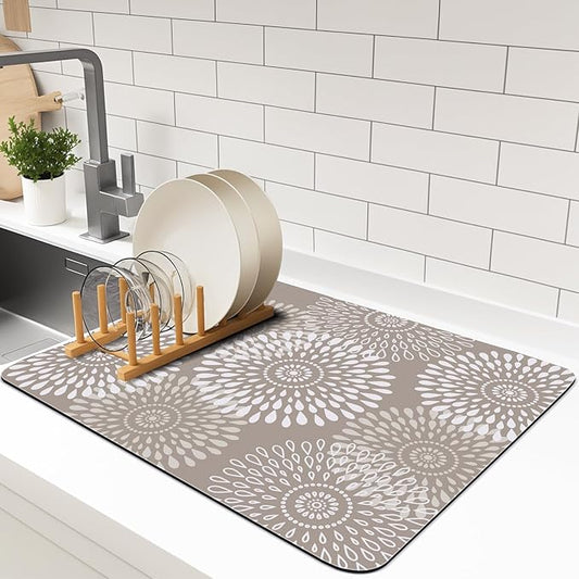 LuxStep Dish Drying Mat Super Absorbent Kitchen Counter Mat Rubber Backing by LuxStep
