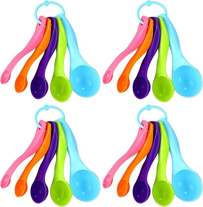 Frienda 20 Pieces Colorful Plastic Measuring Cup Spoons by Frienda