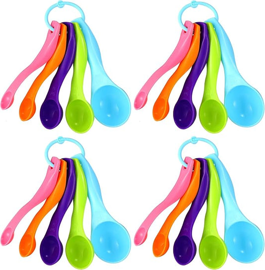 Frienda 20 Pieces Colorful Plastic Measuring Cup Spoons by Frienda