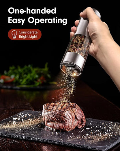 TOMEEM Upgraded Larger Capacity Electric Salt and Pepper Grinder Set - Image 2