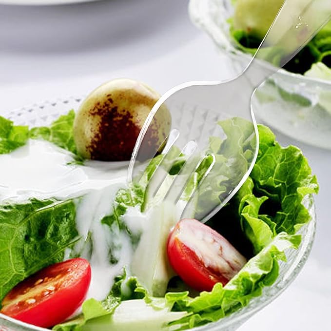 PARTY BARGAINS Disposable Clear Plastic Serving Forks 8.75 Inch – Heavy Duty - Image 4