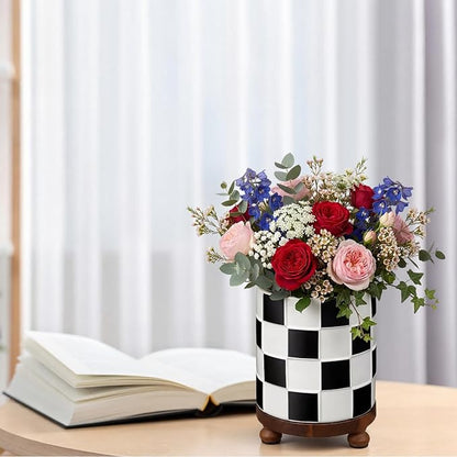 Kitchen Utensil Countertop Holder Checkered Utensil Crock - Image 6
