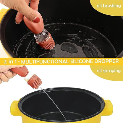 Oil Dispenser with Brush-2 Pack 7oz/200ML 2 IN 1 Glass Cooking Oil Dispenser - Image 5