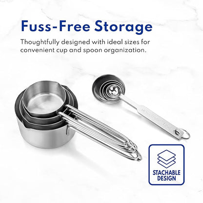 New Star Foodservice 42917 Stainless Steel 8-Piece Measuring Cups and Spoons - Image 6