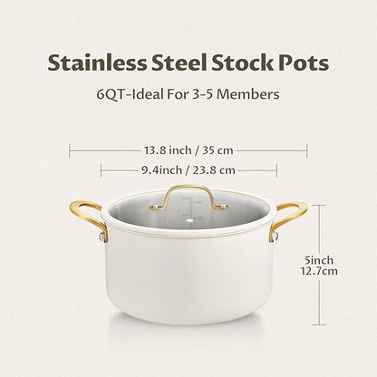 BEZIA 6 QT Stainless Steel Stockpot - Image 8