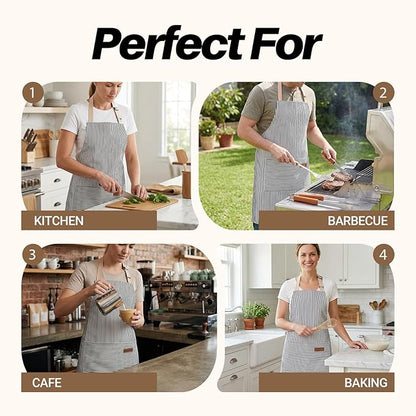 2Pack Adjustable Kitchen Apron for Women Men - Image 7