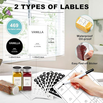 AISIPRIN 24 Pcs Glass Spice Jars - Image 3