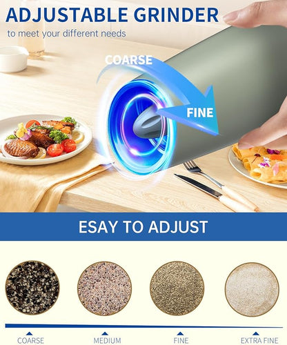 CIRCLE JOY Gravity Electric Salt and Pepper Grinder Set Automatic Salt and - Image 4