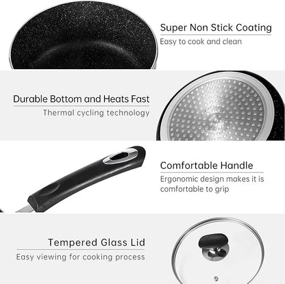 Nonstick Saucepan Set with Lid, Non Stick 1.5QT & 2.5QT Sauce Pan Set with - Image 5