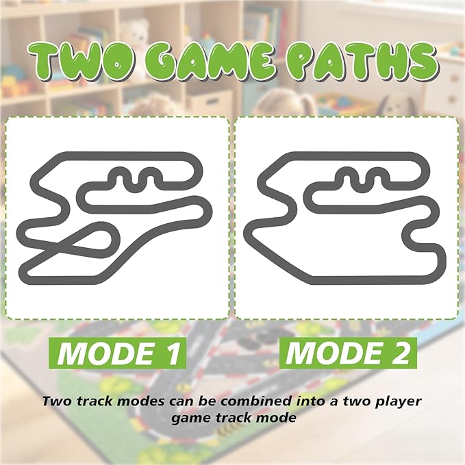 Kids Car Rug Play Mat, 3x5 ft Race Track Road Rug - Image 2