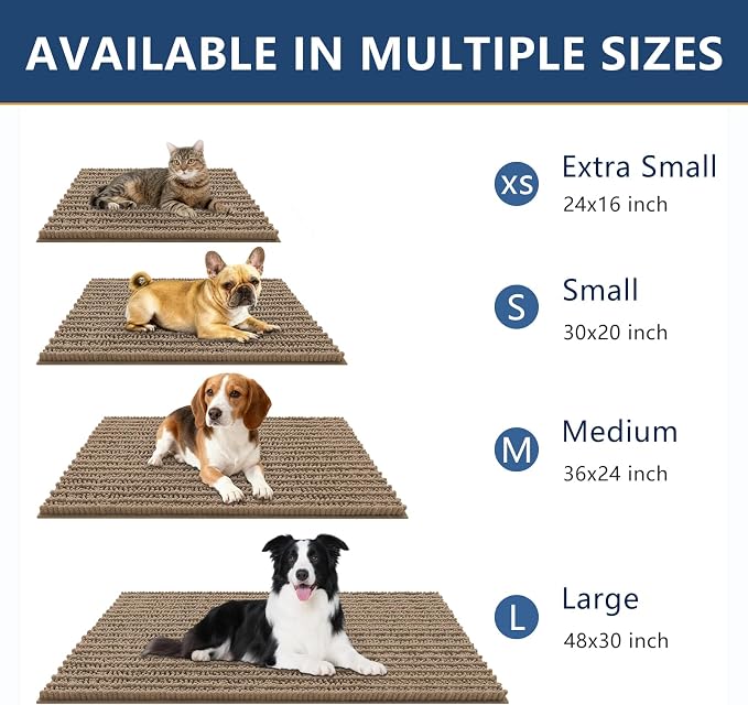 Smiry Dog Door Mat for Muddy Paws 30x20, Absorbent Dirt Trapper, Non-Slip - Image 3