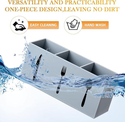 Suzile Acrylic Cutlery Storage Organizer Bin Silverware Caddy Countertop Knife - Image 3