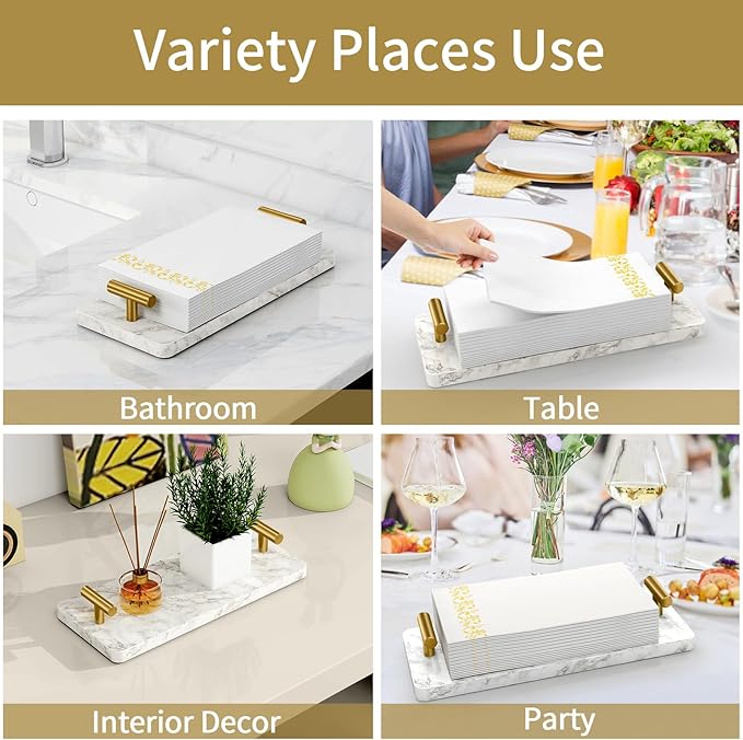 STWWO Napkin Holder for Bathroom, Guest Towel Holder Tray for Bathroom - Image 6