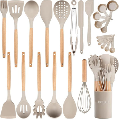 26 Pcs Silicone Cooking Utensils Set by NCUE