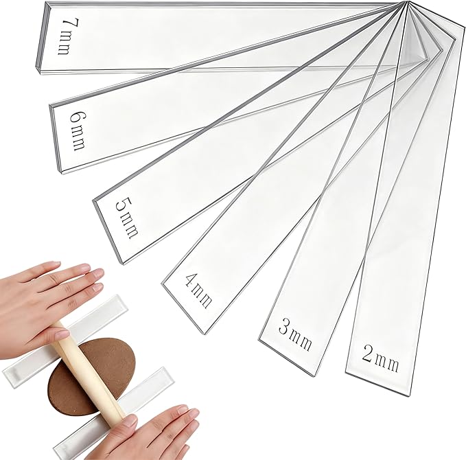 Polymer Clay Tools: Rolling Pin Guides & Roller Set 12Pcs Acrylic Adjustable by Unknown