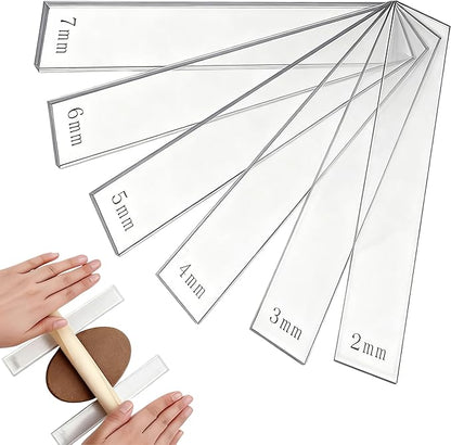 Polymer Clay Tools: Rolling Pin Guides & Roller Set 12Pcs Acrylic Adjustable by Unknown