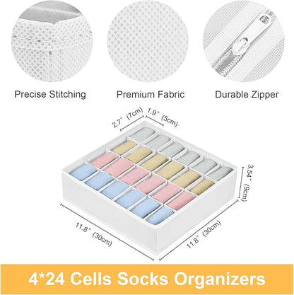 Joyoldelf Sock Drawer Organizer Divider Underwear Organizer 24-cell Fabric - Image 2