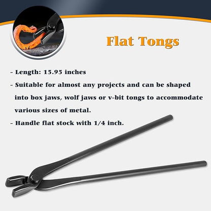 Blacksmith Tongs Knife Making Tongs Set V-Bit Blade Tongs, Flat Tongs, Blade - Image 5