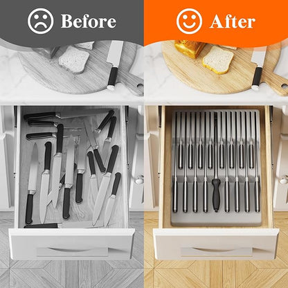Lifewit Magnetic Drawer Knife Organizers Insert, Kitchen Plastic In Drawer - Image 9
