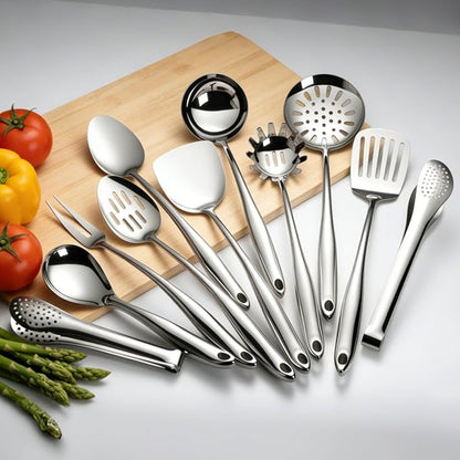 304 Stainless Steel Cooking Utensils Set, Mirror Polished Kitchen Gadget - Image 2
