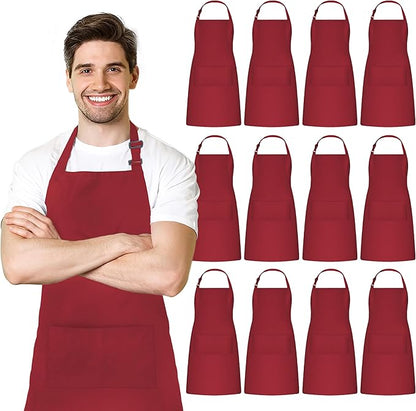 Adjustable Bib Apron 100% Polyester Kitchen Aprons Waterdrop Resistant Aprons by Avalon+Kitchen