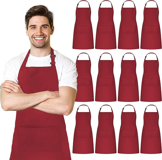 Adjustable Bib Apron 100% Polyester Kitchen Aprons Waterdrop Resistant Aprons by Avalon+Kitchen