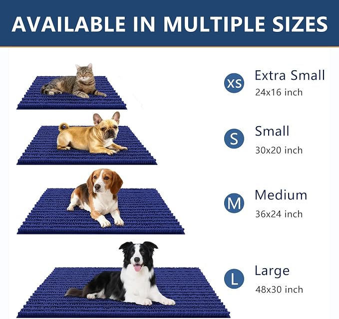 Smiry Dog Door Mat for Muddy Paws 36x24, Absorbent Dirt Trapper, Non-Slip - Image 3
