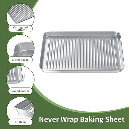 Baking Sheet with Wire Rack Set: 3 Baking Pans + 3 Cooling Racks - Image 4