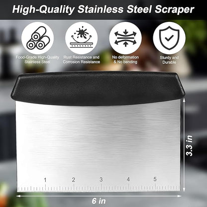 Bench Scraper, Dough Scraper, Premium Stainless Steel Dough Cutter - Image 2