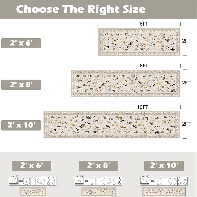 Dog Rug Runner for Hallways Kitchen 2x6, Non Slip Washable Rugs - Image 2