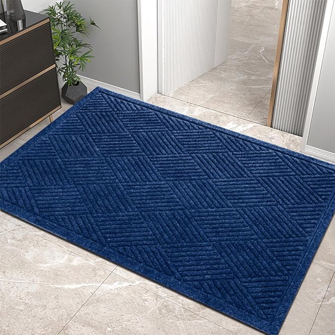 HIYARD Sturdy Front Door Mat, Absorbent Muddy Dirt Resist Welcome Door Mats by HIYARD