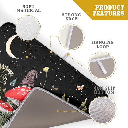 Red Mushroom Dish Drying Mat for Kitchen Counter Plant Leaves Drainer Mats Rack - Image 4