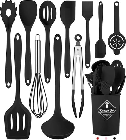 Pranski Kitchen Utensils Set-12 Pieces Silicone Cooking Utensils Set Dishwasher by Pranski