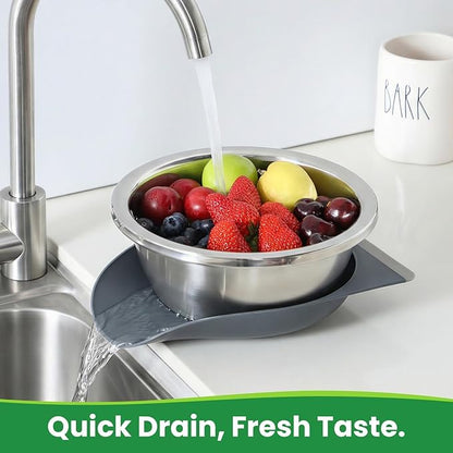 3.5QT Hands-Free 304 Stainless Steel Strainer and Colander - Image 3