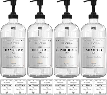 Sunrise Premium 16 OZ Clear Glass Soap Dispenser by SunrisePremium