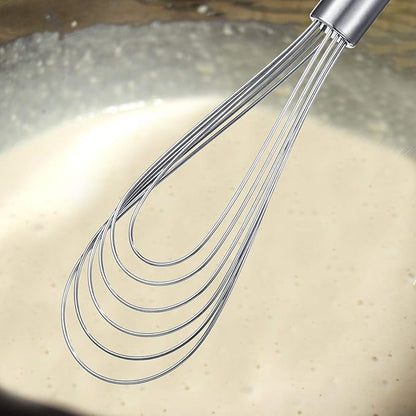 Patelai 3 Pieces Stainless Steel Kitchen Flat Whisk Set Stainless Steel Flat - Image 3