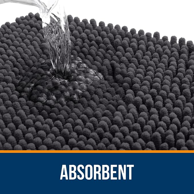 OLANLY Toilet Rugs U-Shaped 24x20, Extra Soft Absorbent Chenille Contour - Image 4