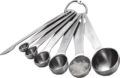 Stainless Steel Measuring Spoons Set, 7 Pieces Kitchen Measuring Sets Gadgets by GrandFort