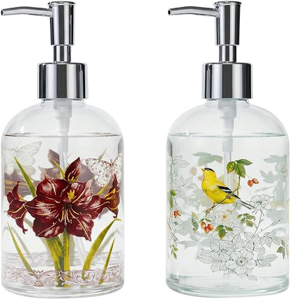 17oz Glass Soap and Lotion Dispenser Bottle by Topadorn