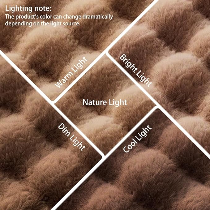 Coffee Rabbit Plush Rug 5'x7', Fluffy Shaggy Area Rug - Image 6