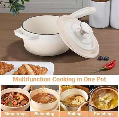 Enameled Cast Iron Sauce Pan, 1 Quart Enameled Saucepan - Image 6