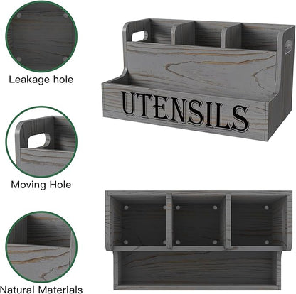 Suli Kitchen Utensils Holder, Wooden Utensil Organizer - Image 4