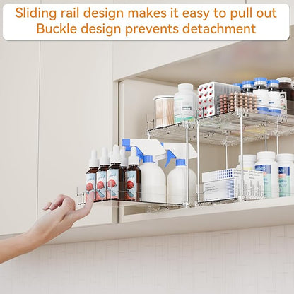 Yieach 2 Tier Pull Out Cabinet Organizer and Medicine Cabinet Storage - Image 6