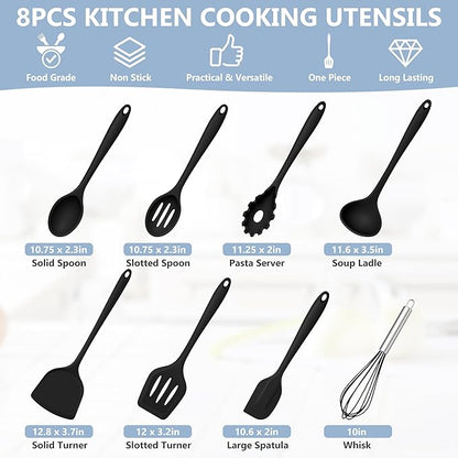 TeamFar 8 PCS Silicone Cooking Utensils - Image 2