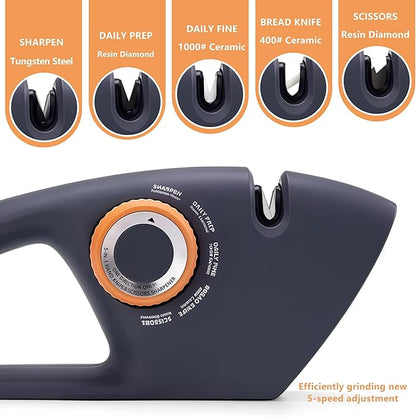 5 in 1 Versatile Manual Knife Sharpener, 5 Stages Knife Sharpeners Professional - Image 4