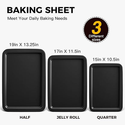 HONGBAKE XL Large Baking Sheet Set-19x13.25 in, Large Cookie Sheet Pan - Image 3