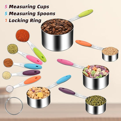 10-Piece Measuring Cups and Spoons Set, 304 Stainless Steel - Image 5