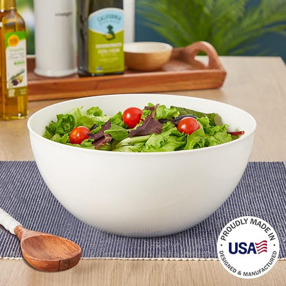 US Acrylic Vista White Plastic Salad and Serving 10-inch Bowls | set of 3 | - Image 2