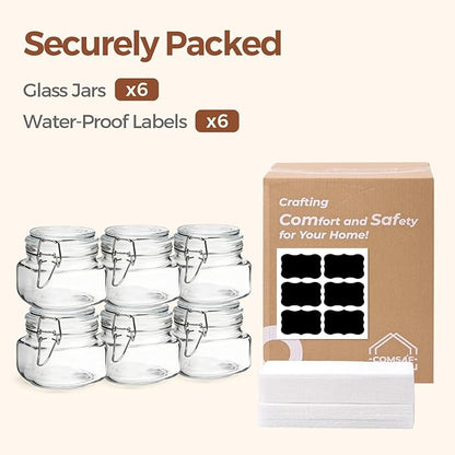 ComSaf Set of 6 Square Glass Jars - Image 8