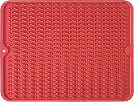 Silicone Dish Drying Mat, Non-Slip Easy Clean Sink Mat Large Heat-resistant by MODENGKONGJIAN
